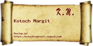 Kotsch Margit névjegykártya